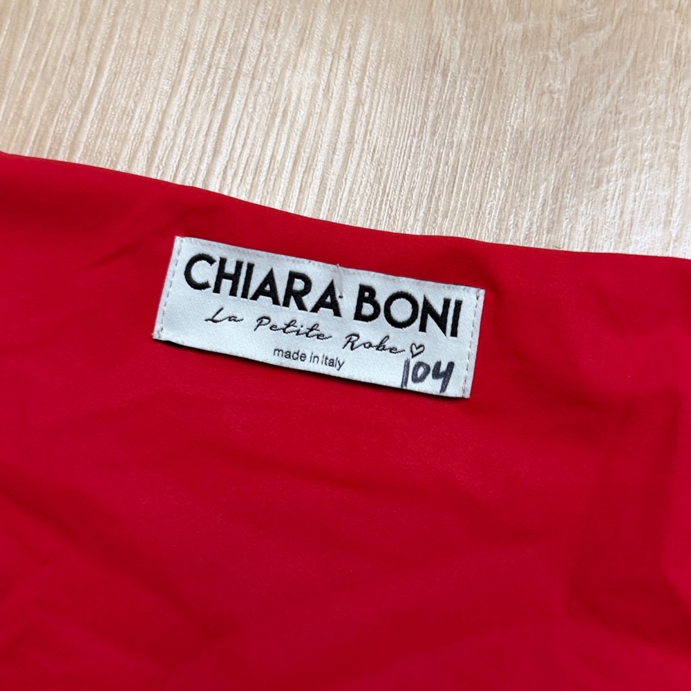 Chiara Boni FLORIEN DRESS Red Midi Dress, SIZE 8 - Picture 8 of 9